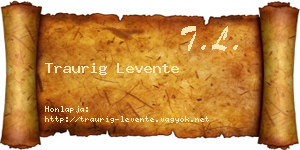 Traurig Levente névjegykártya